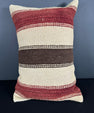 Turkish Hemp Pillow Cushion Natural Beige Red Pillow Cushion Cover 16" x 24" #30171