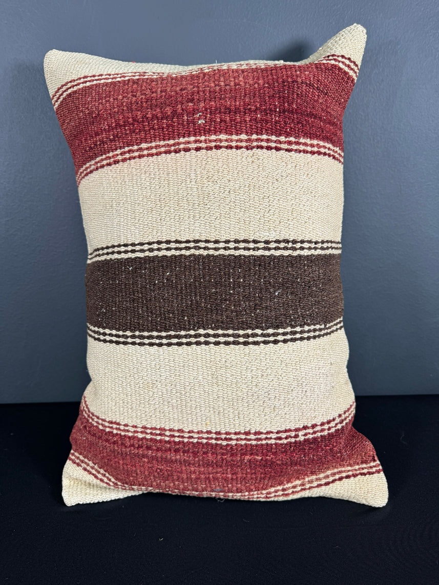 Turkish Hemp Pillow Cushion Natural Beige Red Pillow Cushion Cover 16" x 24" #30171