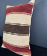Turkish Hemp Pillow Cushion Natural Beige Red Pillow Cushion Cover 16" x 24" #30171