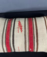 Turkish Hemp Pillow Cushion Natural Beige Red Pillow Cushion Cover 16" x 24" #30084