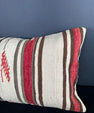 Turkish Hemp Pillow Cushion Natural Beige Red Pillow Cushion Cover 16" x 24" #30084