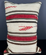 Turkish Hemp Pillow Cushion Natural Beige Red Pillow Cushion Cover 16" x 24" #30084
