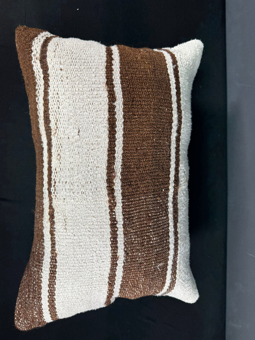 Turkish Hemp Pillow Cushion Natural Beige Brown Pillow Cushion Cover 16" x 24" #30173