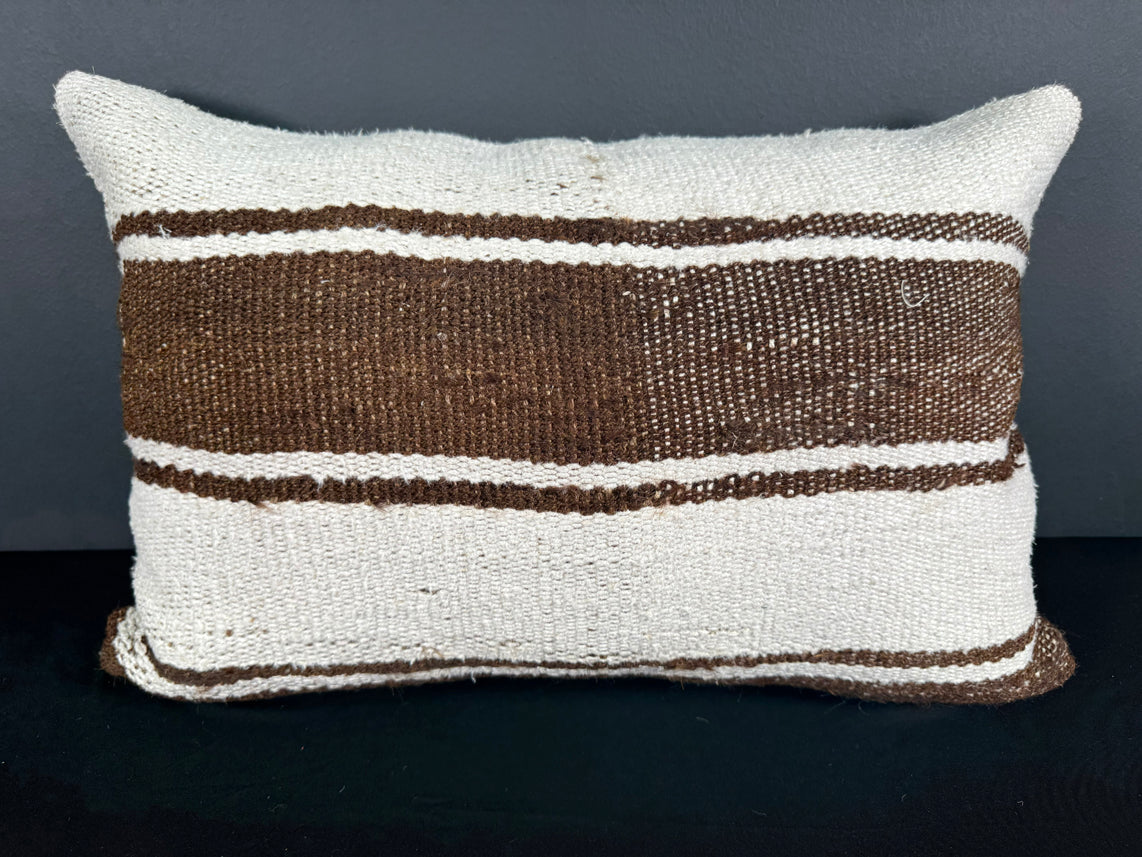 Turkish Hemp Pillow Cushion Natural Beige Brown Pillow Cushion Cover 16" x 24" #30173