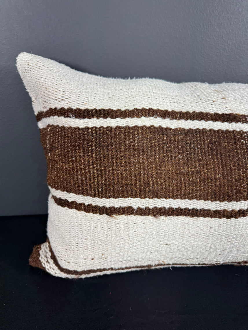 Turkish Hemp Pillow Cushion Natural Beige Brown Pillow Cushion Cover 16" x 24" #30173