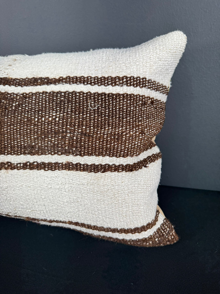 Turkish Hemp Pillow Cushion Natural Beige Brown Pillow Cushion Cover 16" x 24" #30173