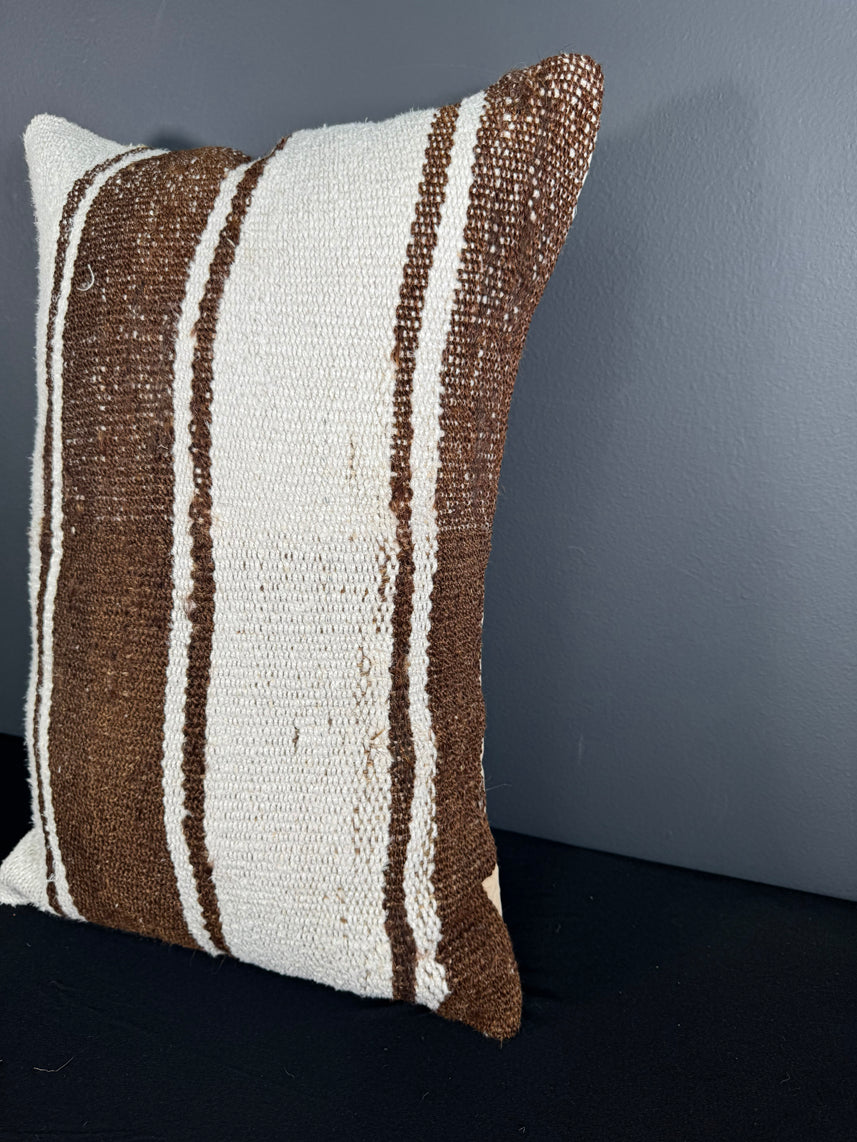 Turkish Hemp Pillow Cushion Natural Beige Brown Pillow Cushion Cover 16" x 24" #30173
