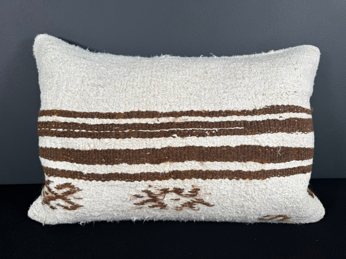 Turkish Hemp Pillow Cushion Natural Beige Brown Pillow Cushion Cover 16" x 24" #30140