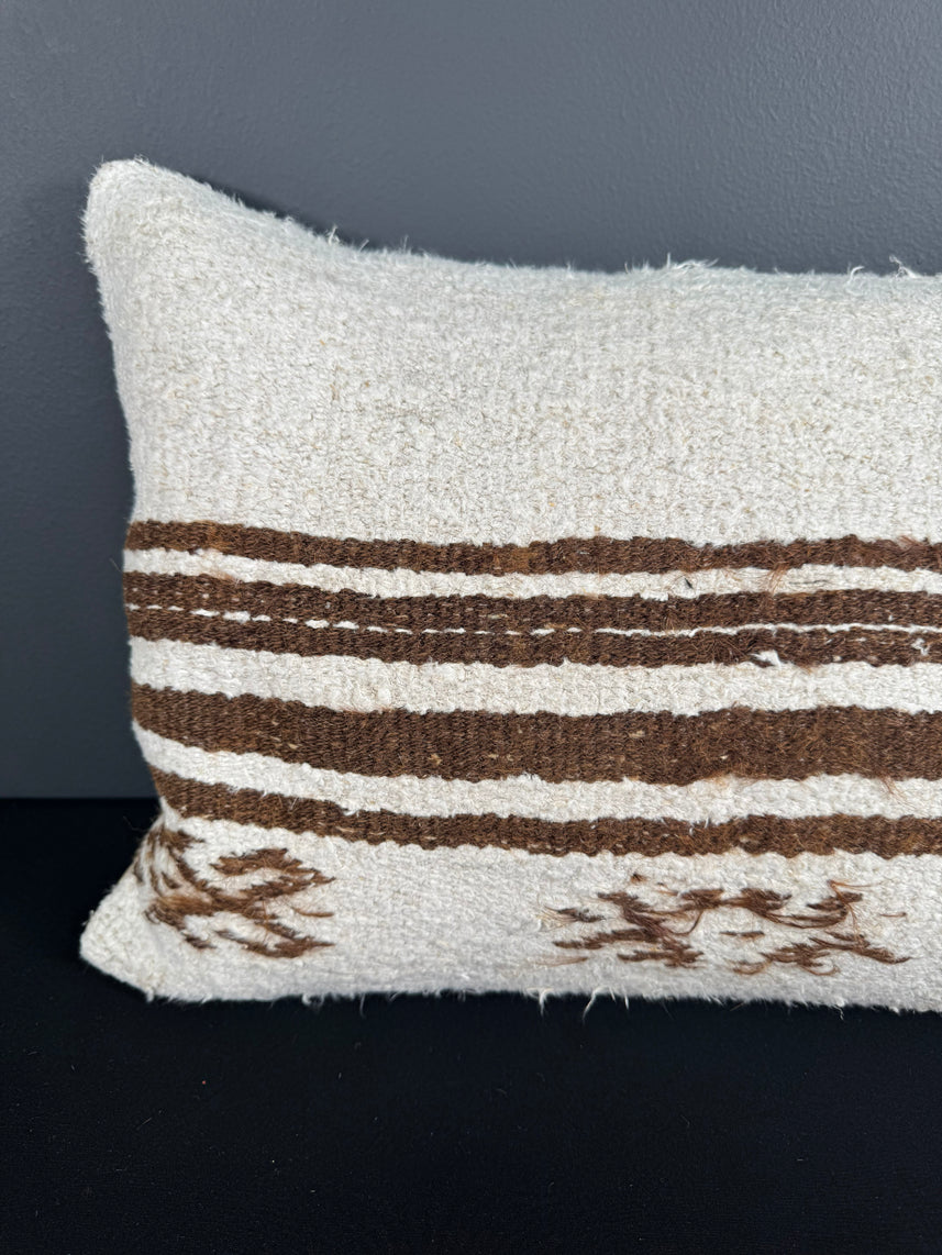 Turkish Hemp Pillow Cushion Natural Beige Brown Pillow Cushion Cover 16" x 24" #30140