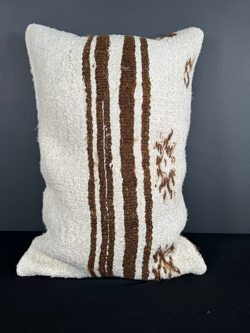 Turkish Hemp Pillow Cushion Natural Beige Brown Pillow Cushion Cover 16" x 24" #30140