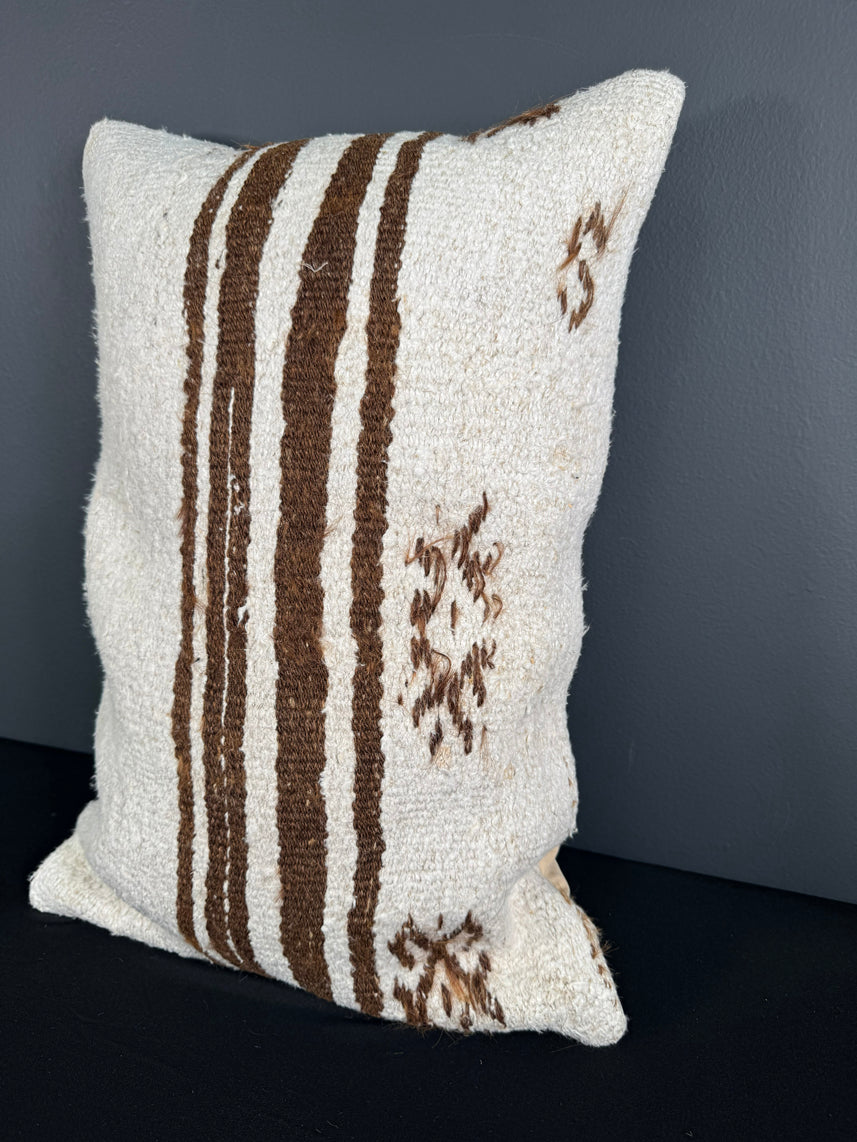 Turkish Hemp Pillow Cushion Natural Beige Brown Pillow Cushion Cover 16" x 24" #30140