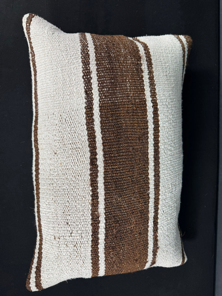 Turkish Hemp Pillow Cushion Natural Beige Brown Pillow Cushion Cover 16" x 24" #30172