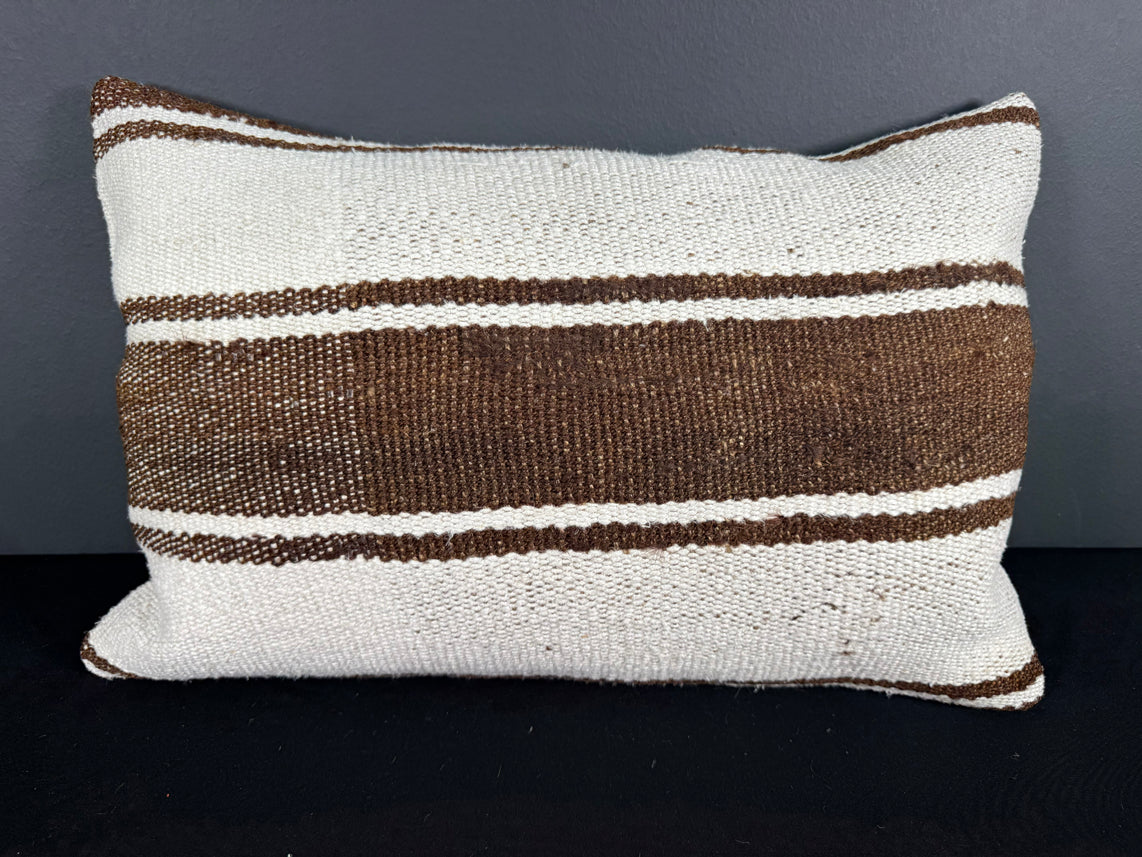 Turkish Hemp Pillow Cushion Natural Beige Brown Pillow Cushion Cover 16" x 24" #30172