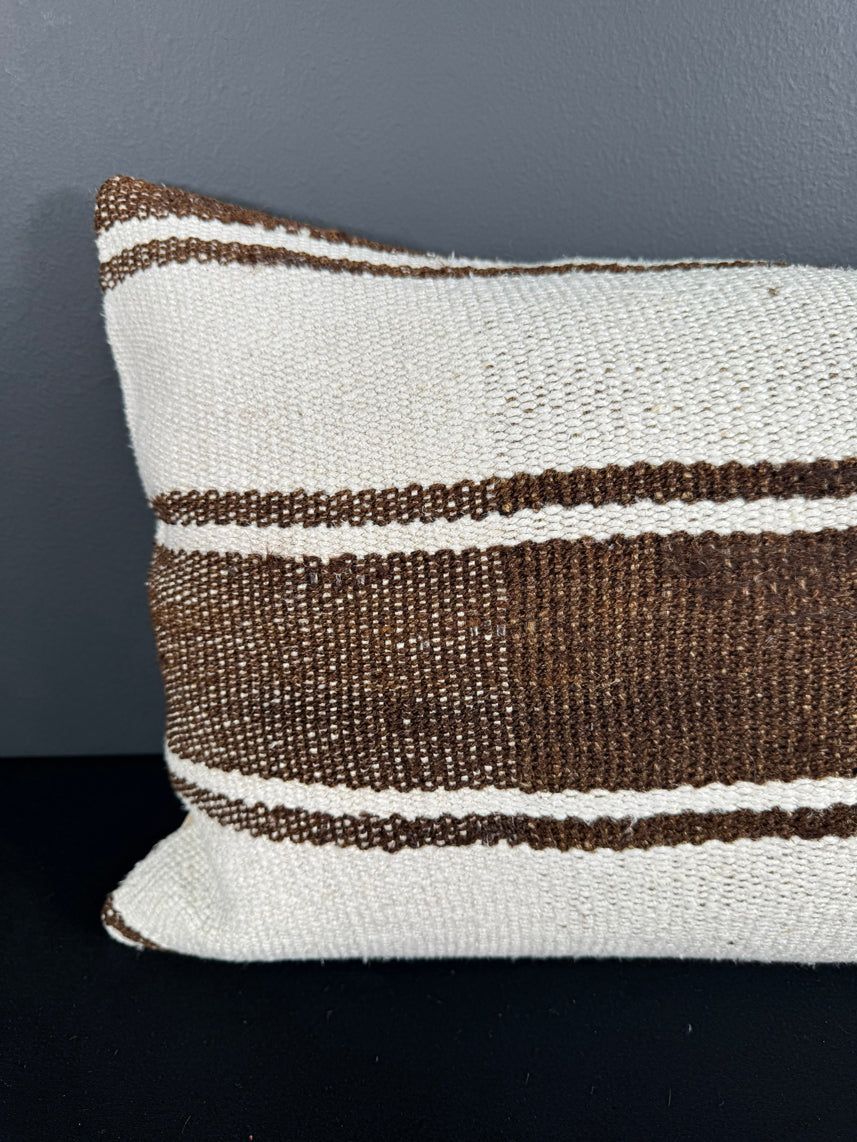 Turkish Hemp Pillow Cushion Natural Beige Brown Pillow Cushion Cover 16" x 24" #30172