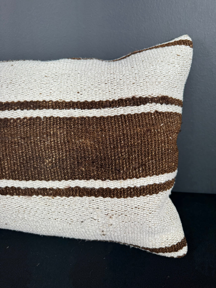 Turkish Hemp Pillow Cushion Natural Beige Brown Pillow Cushion Cover 16" x 24" #30172