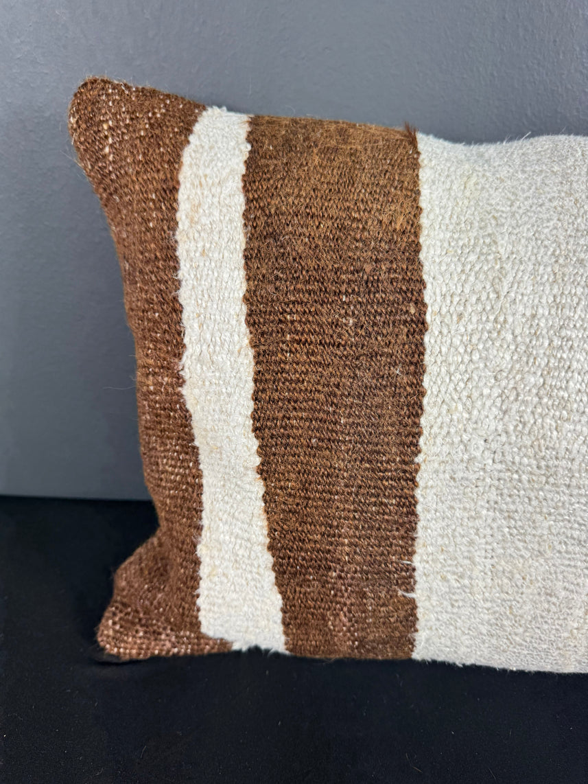 Turkish Hemp Pillow Cushion Natural Beige Brown Pillow Cushion Cover 16" x 24" #30141