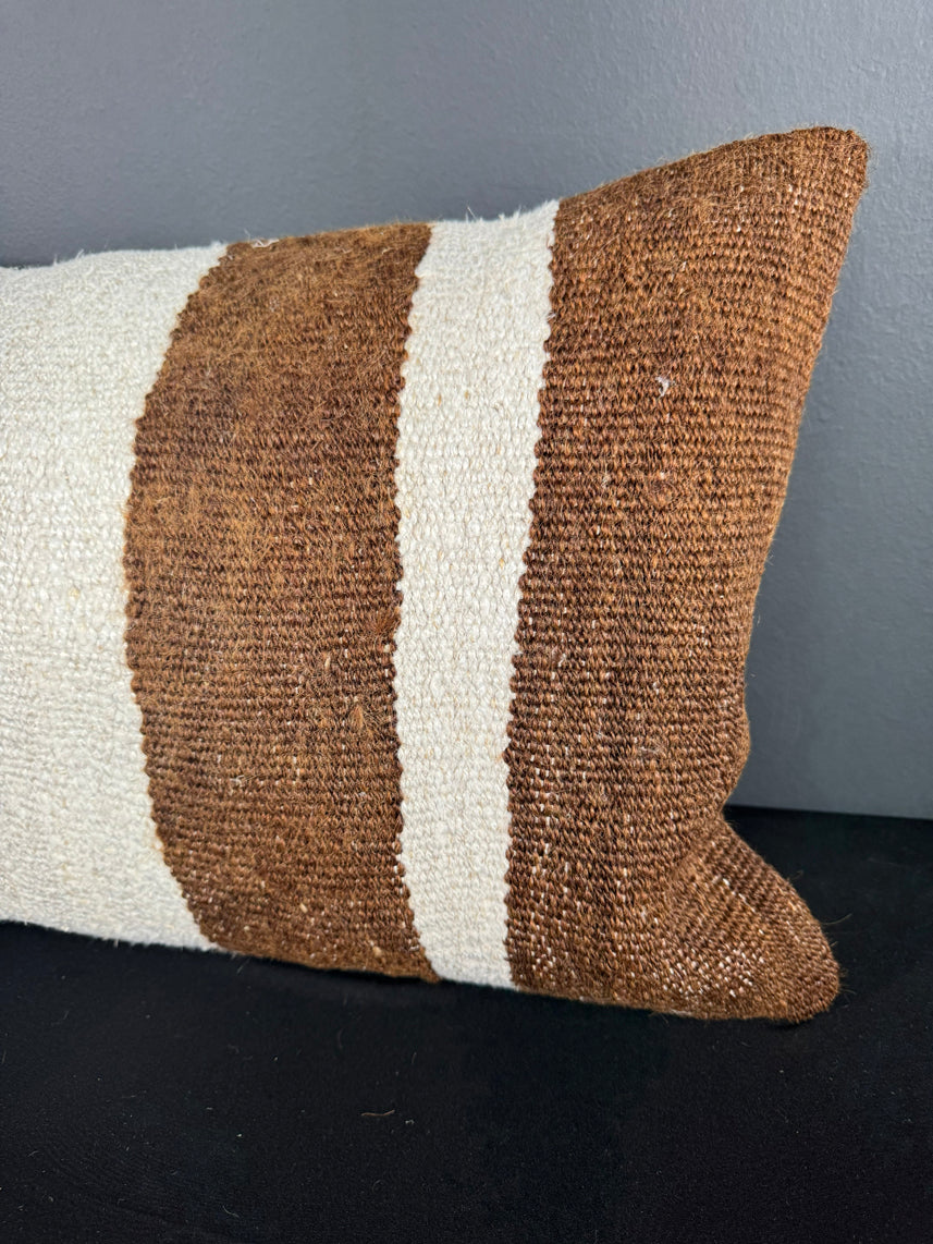 Turkish Hemp Pillow Cushion Natural Beige Brown Pillow Cushion Cover 16" x 24" #30141