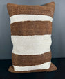 Turkish Hemp Pillow Cushion Natural Beige Brown Pillow Cushion Cover 16" x 24" #30141