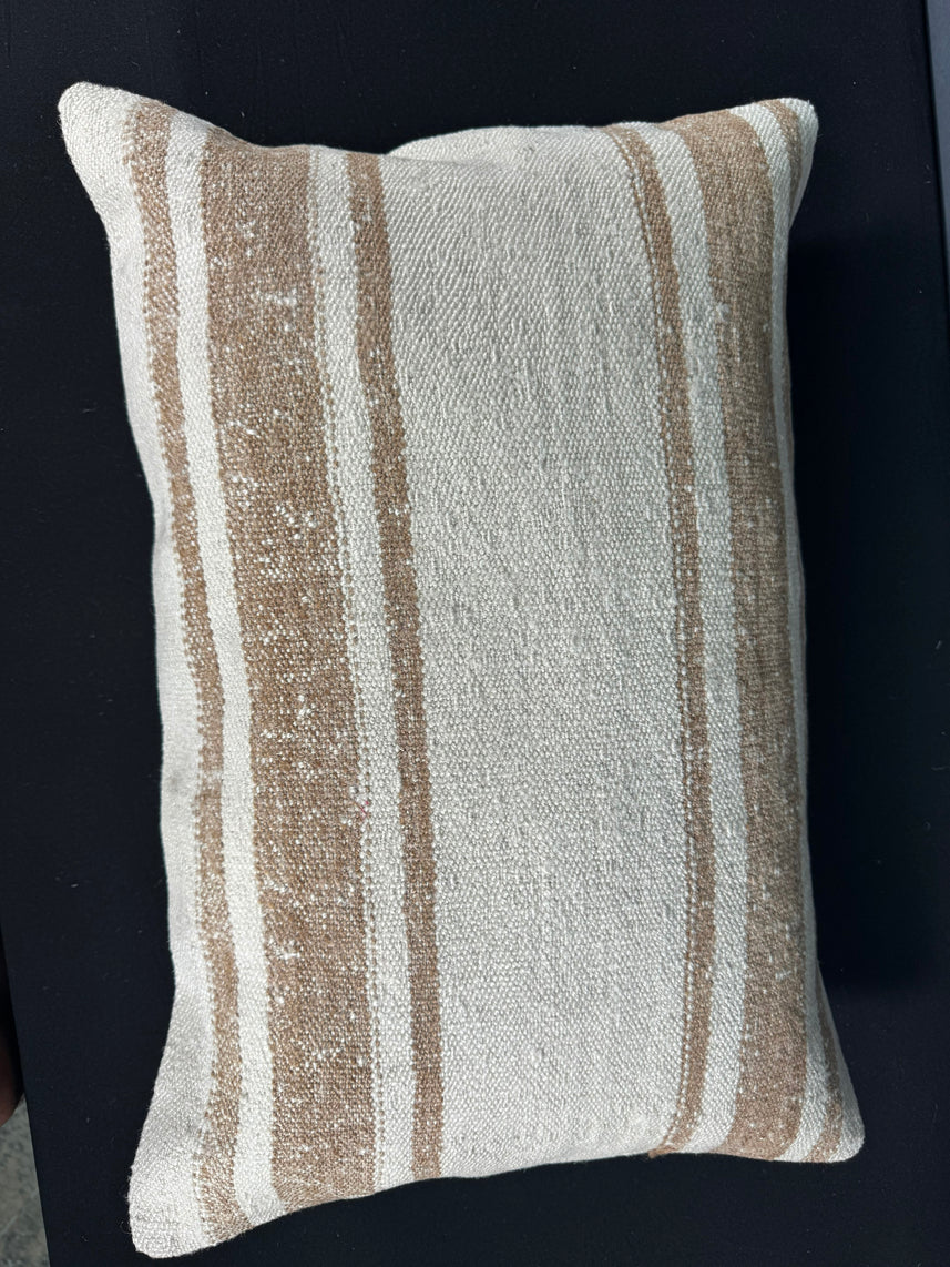 Turkish Hemp Pillow Cushion Natural Beige Brown Pillow Cushion Cover 16" x 24" #30175