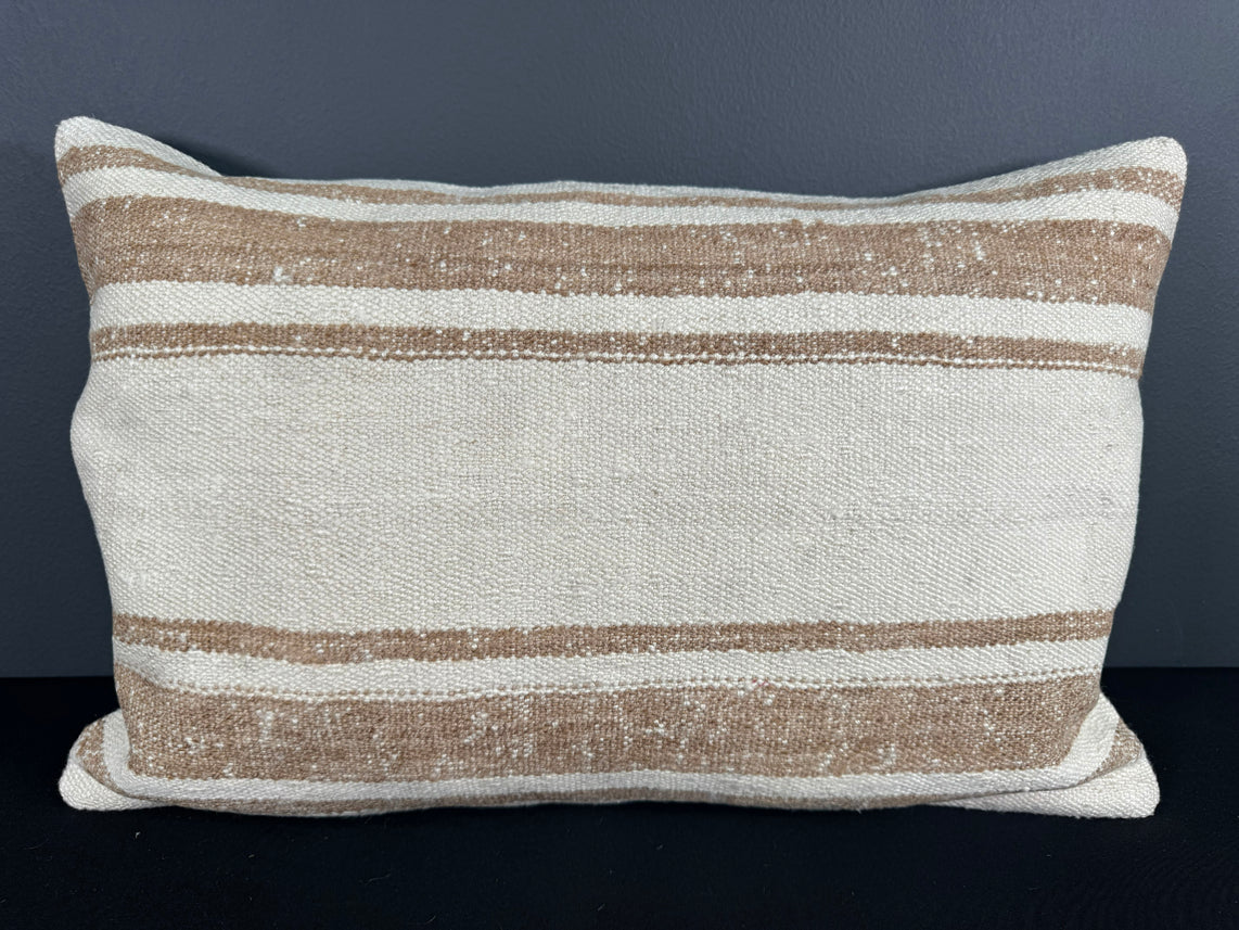 Turkish Hemp Pillow Cushion Natural Beige Brown Pillow Cushion Cover 16" x 24" #30175