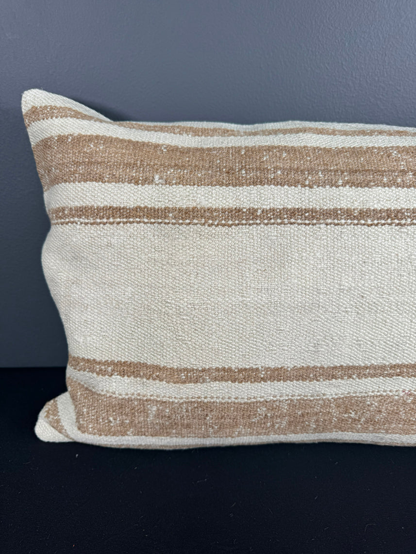 Turkish Hemp Pillow Cushion Natural Beige Brown Pillow Cushion Cover 16" x 24" #30175