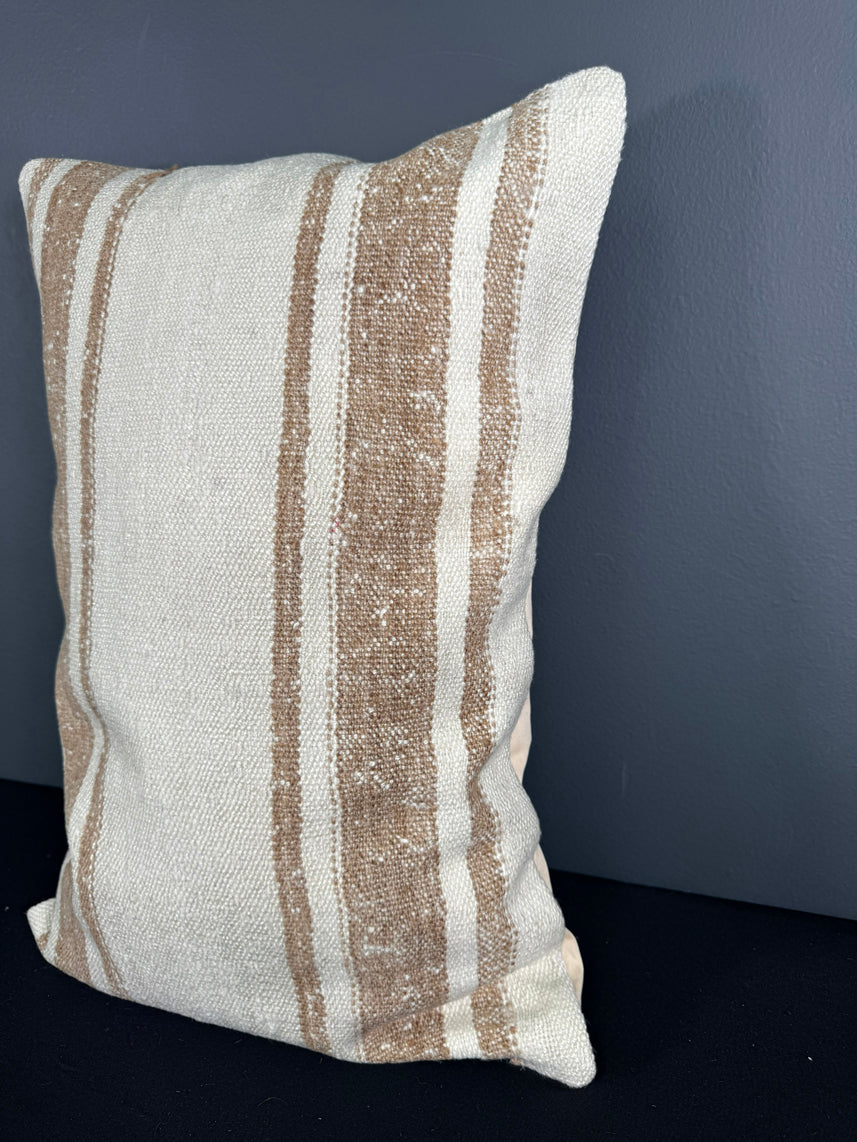 Turkish Hemp Pillow Cushion Natural Beige Brown Pillow Cushion Cover 16" x 24" #30175