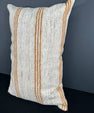 Turkish Hemp Pillow Cushion Natural Beige Rust Pillow Cushion Cover 16" x 24" #30174