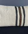 Turkish Hemp Pillow Cushion Natural Beige Black Pillow Cushion Cover 16" x 24" #30142