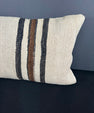 Turkish Hemp Pillow Cushion Natural Beige Black Pillow Cushion Cover 16" x 24" #30142