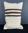 Turkish Hemp Pillow Cushion Natural Beige Black Pillow Cushion Cover 16" x 24" #30142