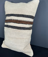 Turkish Hemp Pillow Cushion Natural Beige Black Pillow Cushion Cover 16" x 24" #30142