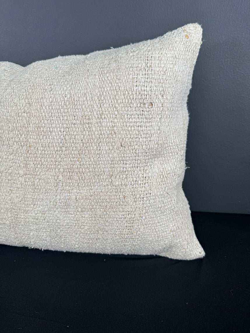 Turkish Hemp Pillow Cushion Natural Beige Pillow Cushion Cover 16" x 24" #30161