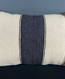 Turkish Hemp Pillow Cushion Natural Beige Black Pillow Cushion Cover 16" x 24" #30143