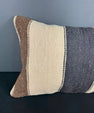 Turkish Hemp Pillow Cushion Natural Beige Black Pillow Cushion Cover 16" x 24" #30143