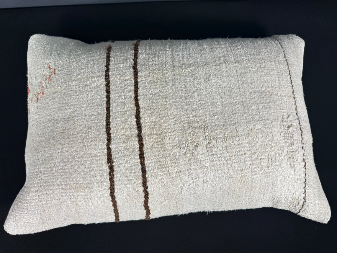 Turkish Hemp Pillow Cushion Natural Beige Brown Pillow Cushion Cover 16" x 24" #30149