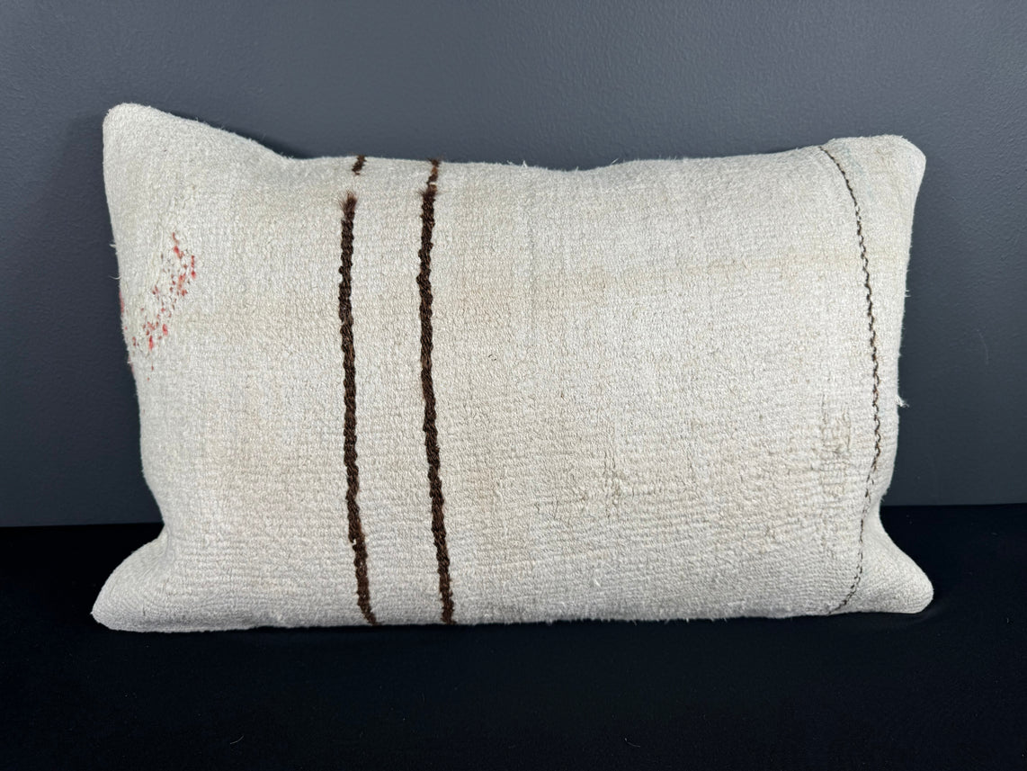 Turkish Hemp Pillow Cushion Natural Beige Brown Pillow Cushion Cover 16" x 24" #30149