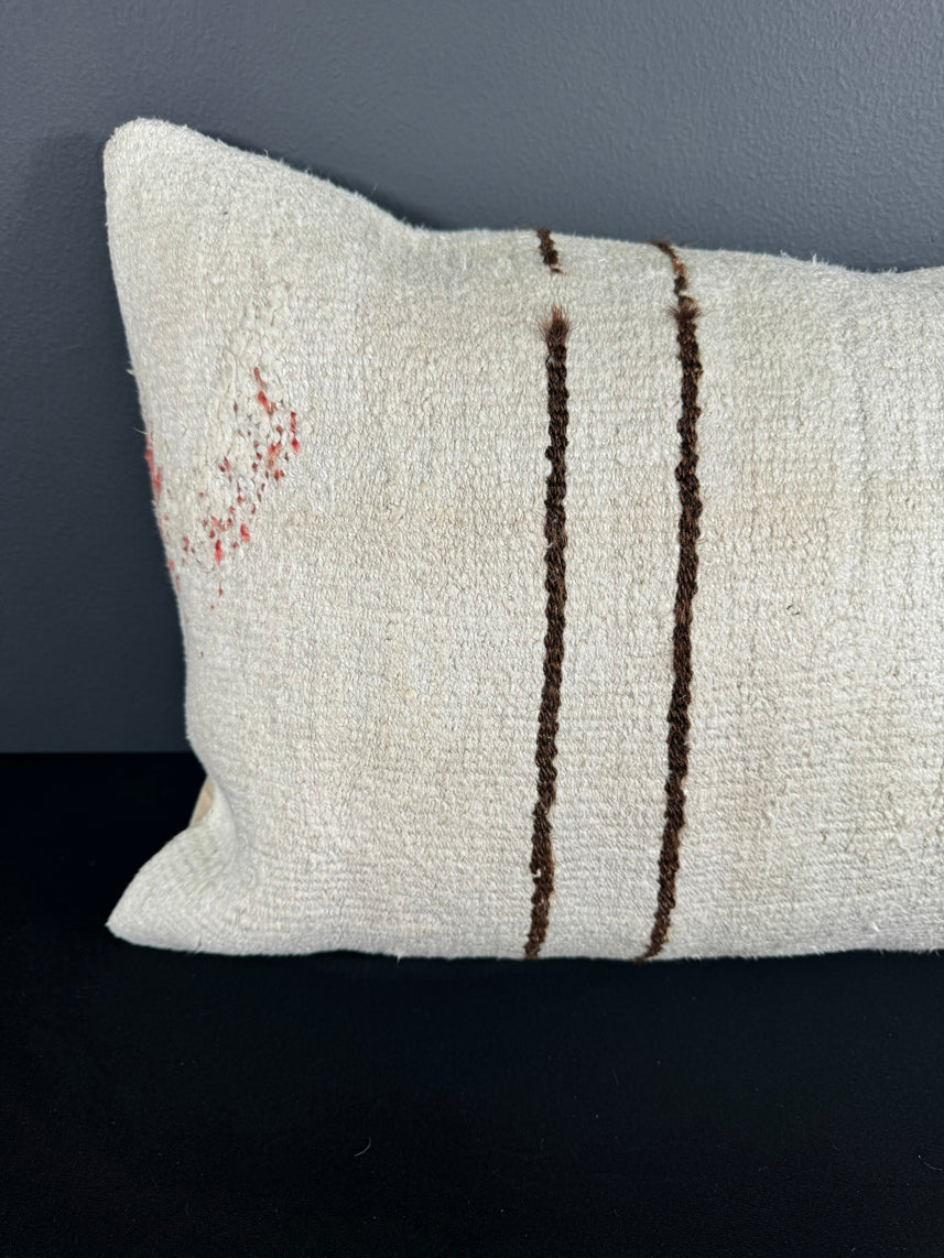 Turkish Hemp Pillow Cushion Natural Beige Brown Pillow Cushion Cover 16" x 24" #30149