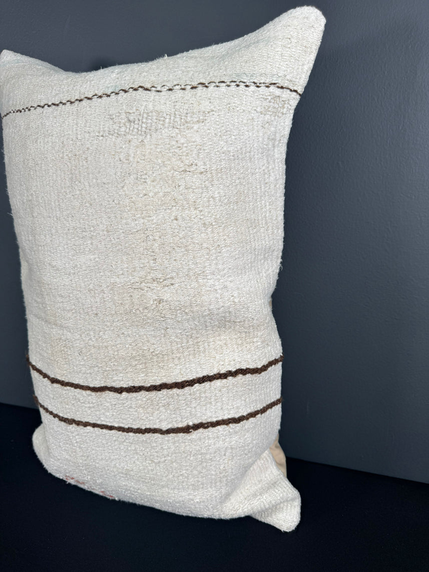 Turkish Hemp Pillow Cushion Natural Beige Brown Pillow Cushion Cover 16" x 24" #30149