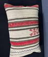 Turkish Hemp Pillow Cushion Natural Beige Red Pillow Cushion Cover 16" x 24" #30176