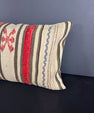 Turkish Hemp Pillow Cushion Natural Beige Red Pillow Cushion Cover 16" x 24" #30176