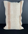 Turkish Hemp Pillow Cushion Natural Beige Rust Pillow Cushion Cover 16" x 24" #30155