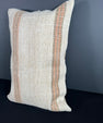 Turkish Hemp Pillow Cushion Natural Beige Rust Pillow Cushion Cover 16" x 24" #30155