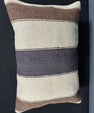 Turkish Hemp Pillow Cushion Natural Beige Black Pillow Cushion Cover 16" x 24" #30147