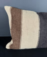 Turkish Hemp Pillow Cushion Natural Beige Black Pillow Cushion Cover 16" x 24" #30147
