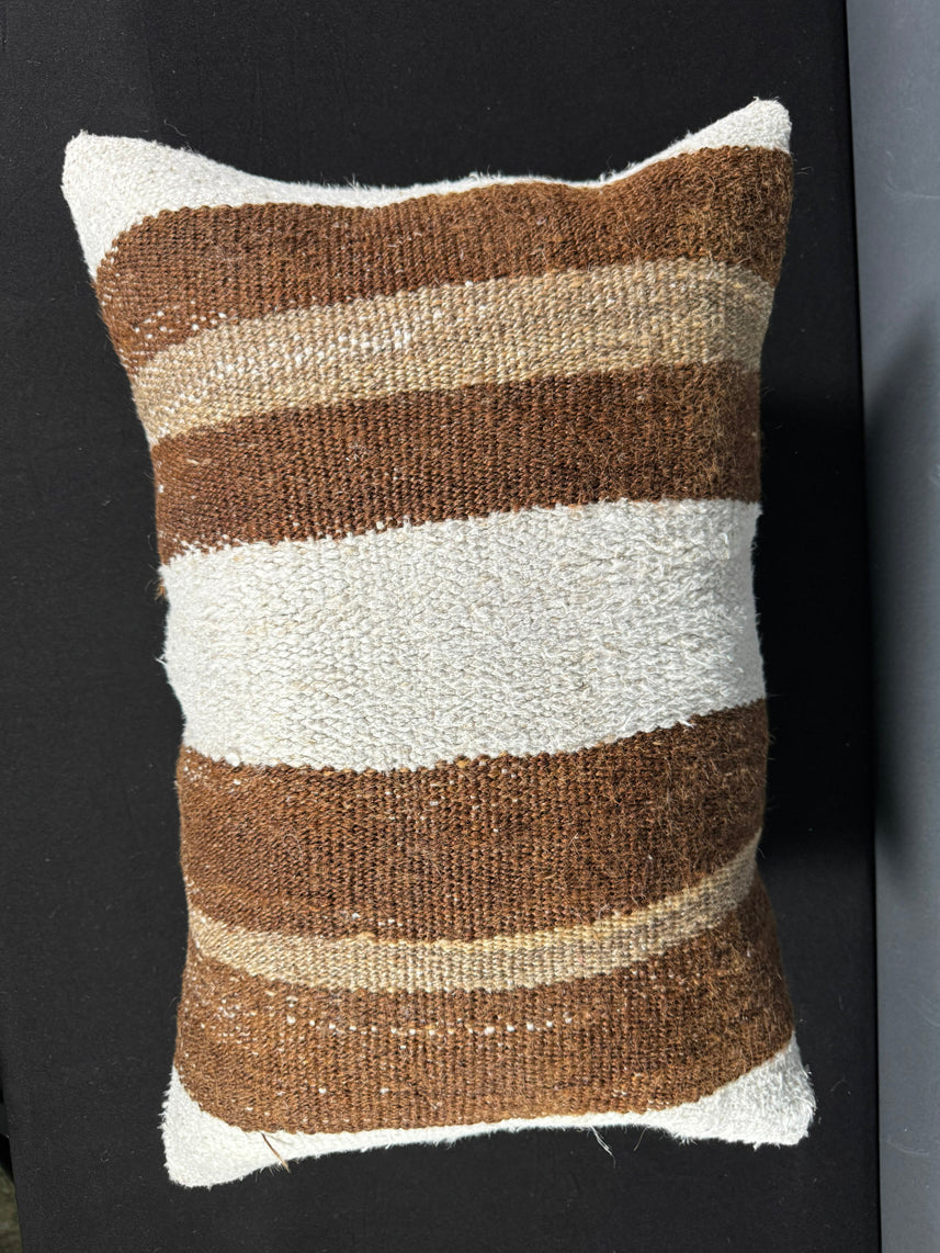 Turkish Hemp Pillow Cushion Natural Beige Brown Pillow Cushion Cover 16" x 24" #30064