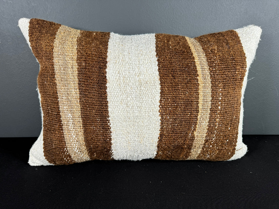 Turkish Hemp Pillow Cushion Natural Beige Brown Pillow Cushion Cover 16" x 24" #30064