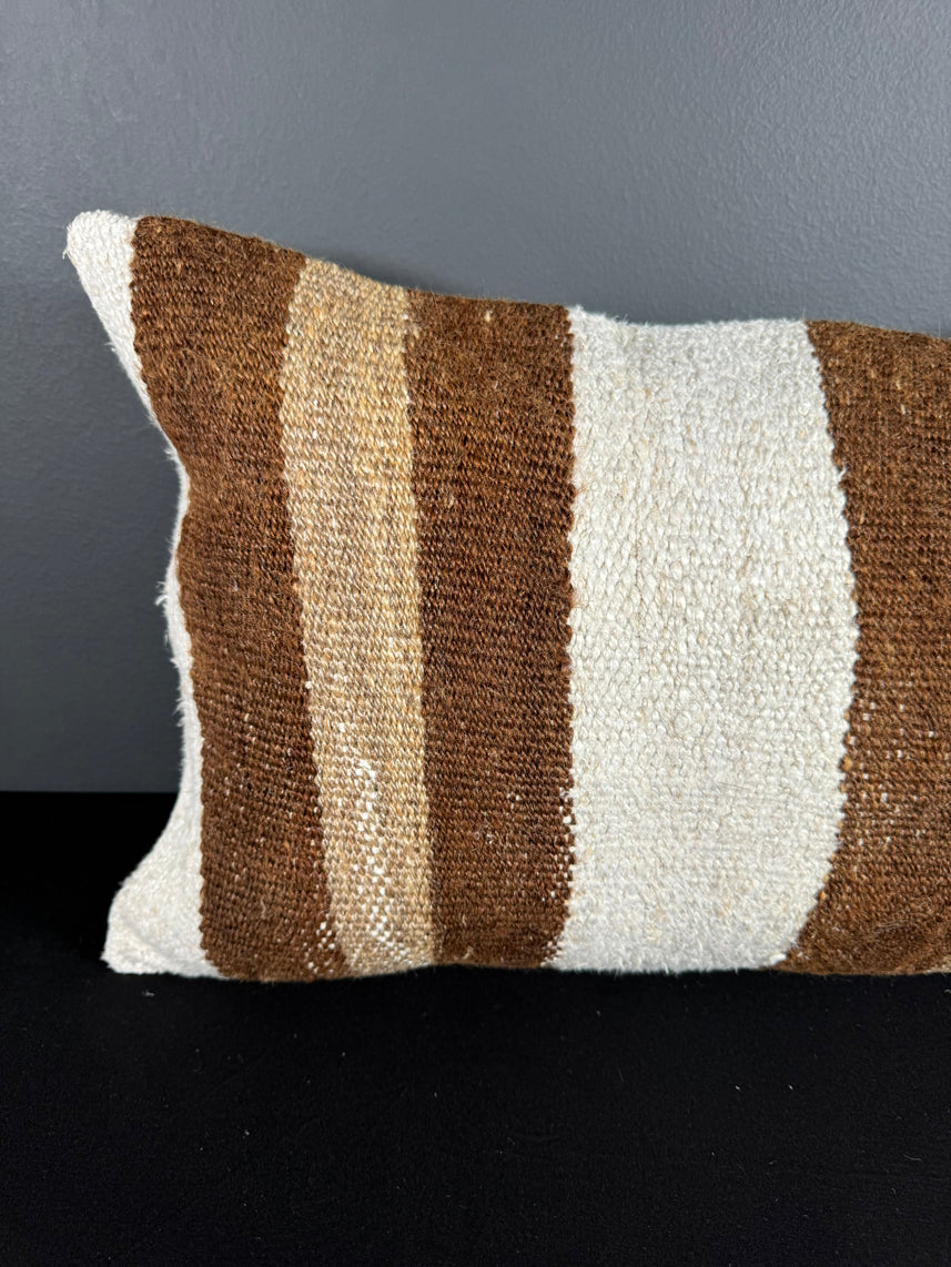 Turkish Hemp Pillow Cushion Natural Beige Brown Pillow Cushion Cover 16" x 24" #30064