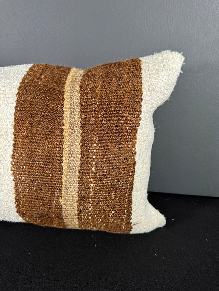 Turkish Hemp Pillow Cushion Natural Beige Brown Pillow Cushion Cover 16" x 24" #30064