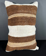 Turkish Hemp Pillow Cushion Natural Beige Brown Pillow Cushion Cover 16" x 24" #30064