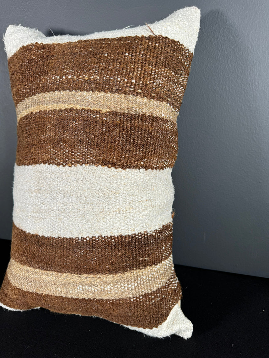 Turkish Hemp Pillow Cushion Natural Beige Brown Pillow Cushion Cover 16" x 24" #30064